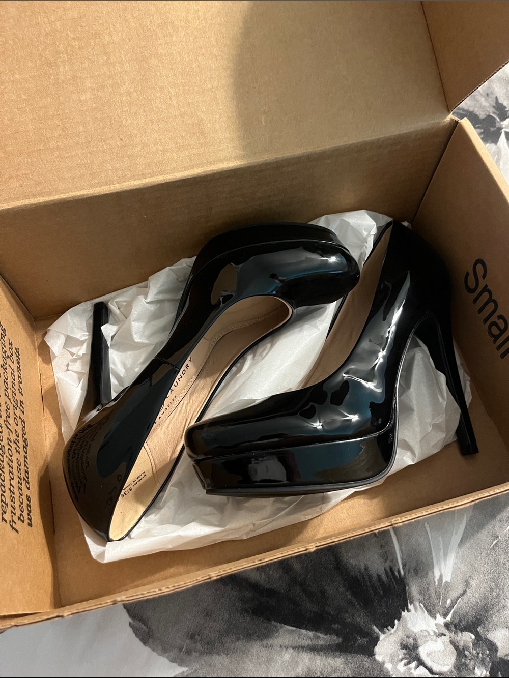 Women's Black Patent Platform Pumps